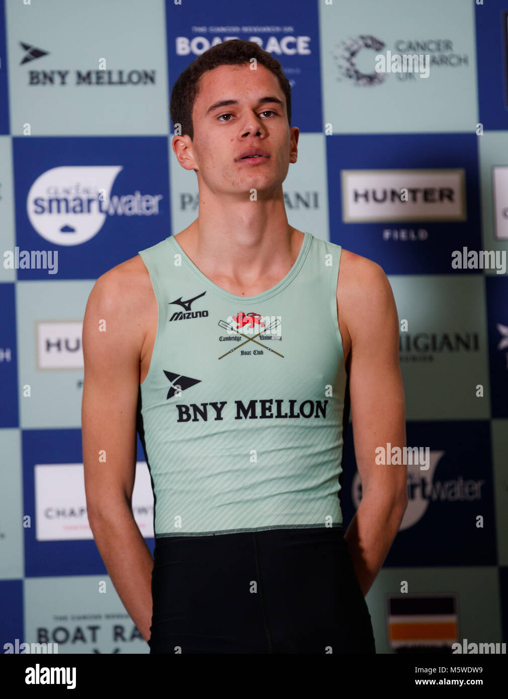 Cambridge's Hugo Ramambason during the Boat Race crew announcement and weigh in media day at