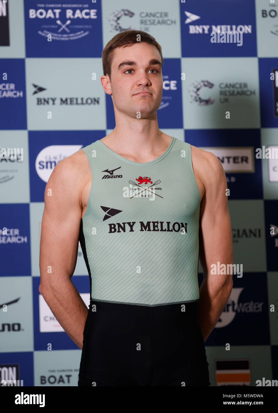 Cambridge's Finn Meeks during the Boat Race crew announcement and weigh in media day at City