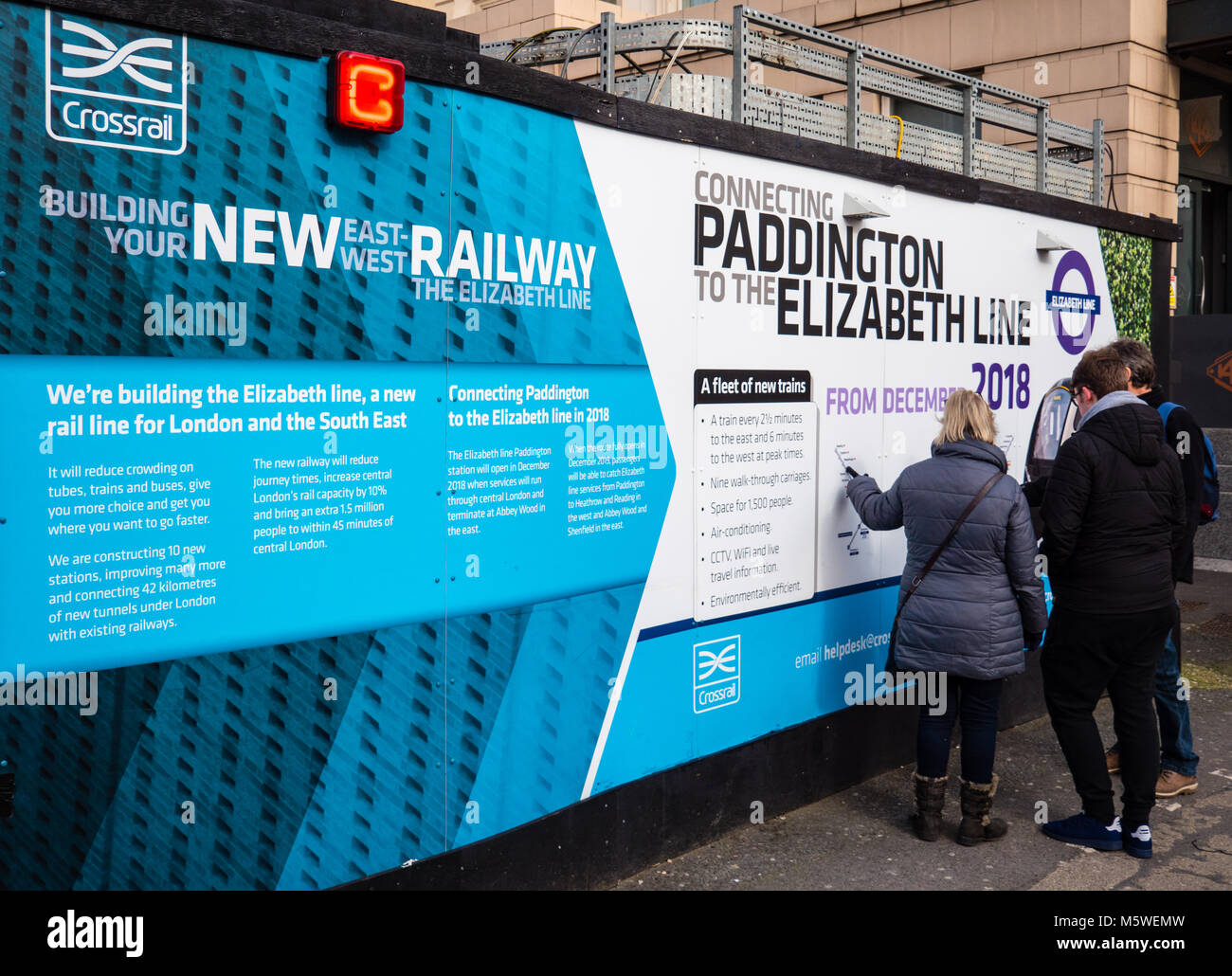 Crossrail Sign outside Paddington Train Station, London, England, UK, GB Stock Photo Alamy