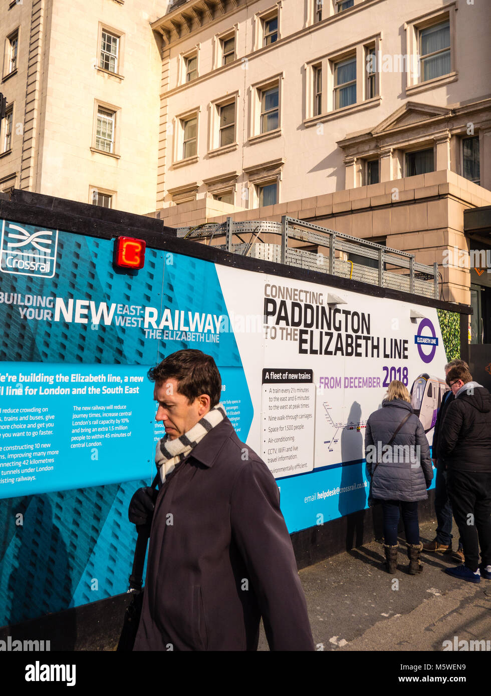 Crossrail Sign outside Paddington Train Station, London, England Stock Photo Alamy