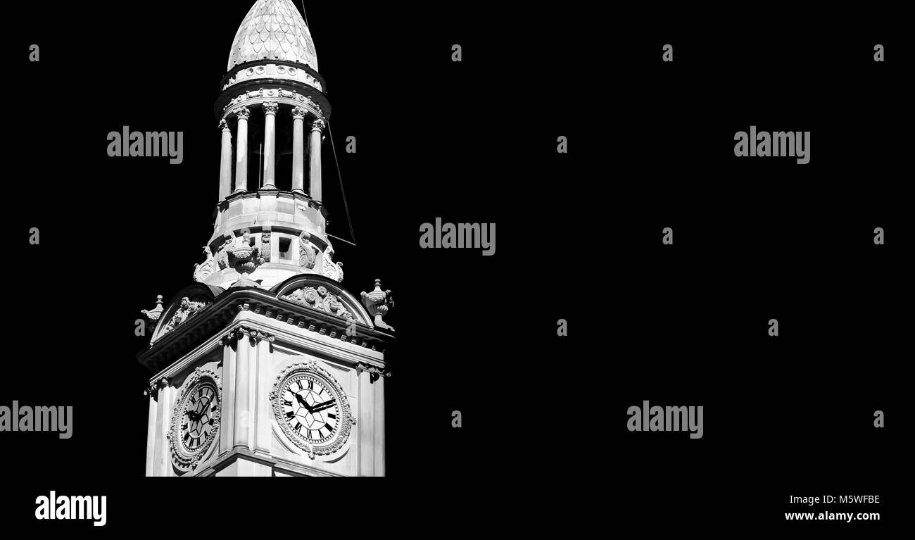 Central clock tower town hall Black and White Stock Photos & Images - Alamy