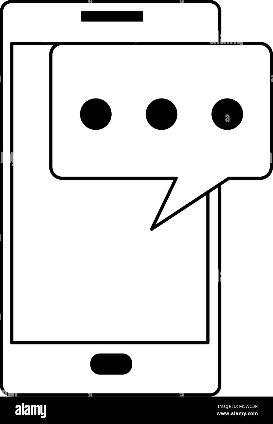 smartphone device with speech bubble vector illustration design Stock ...