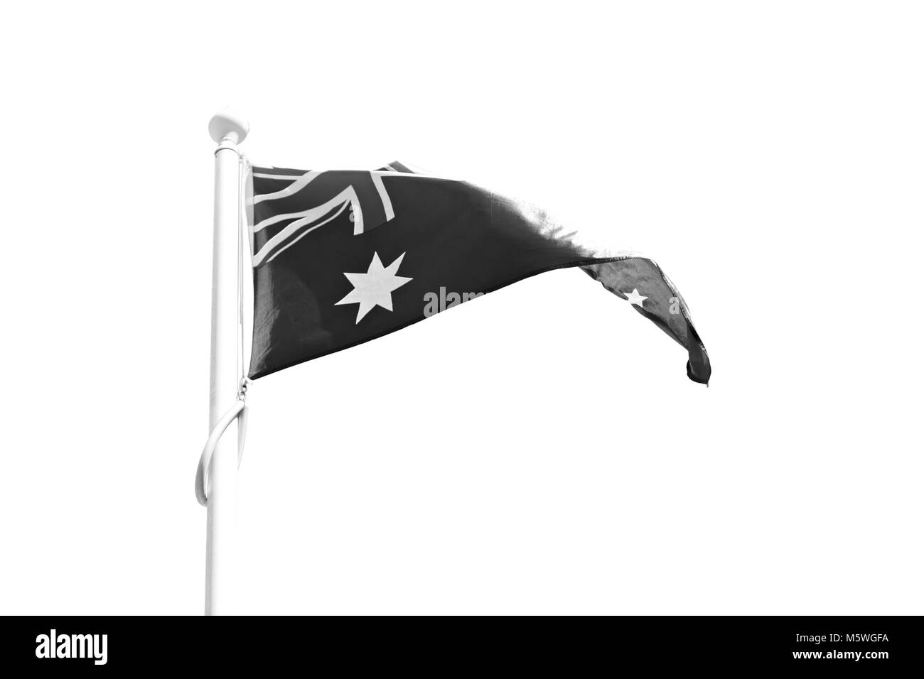 australia in the clear sky  the waving flag Stock Photo