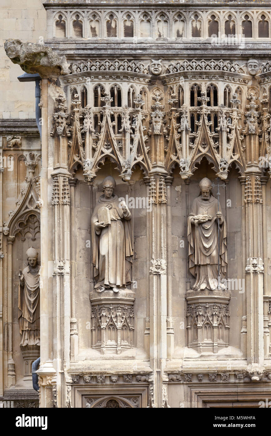 statues at Southwest Porch of Canterbury Cathedral, one of