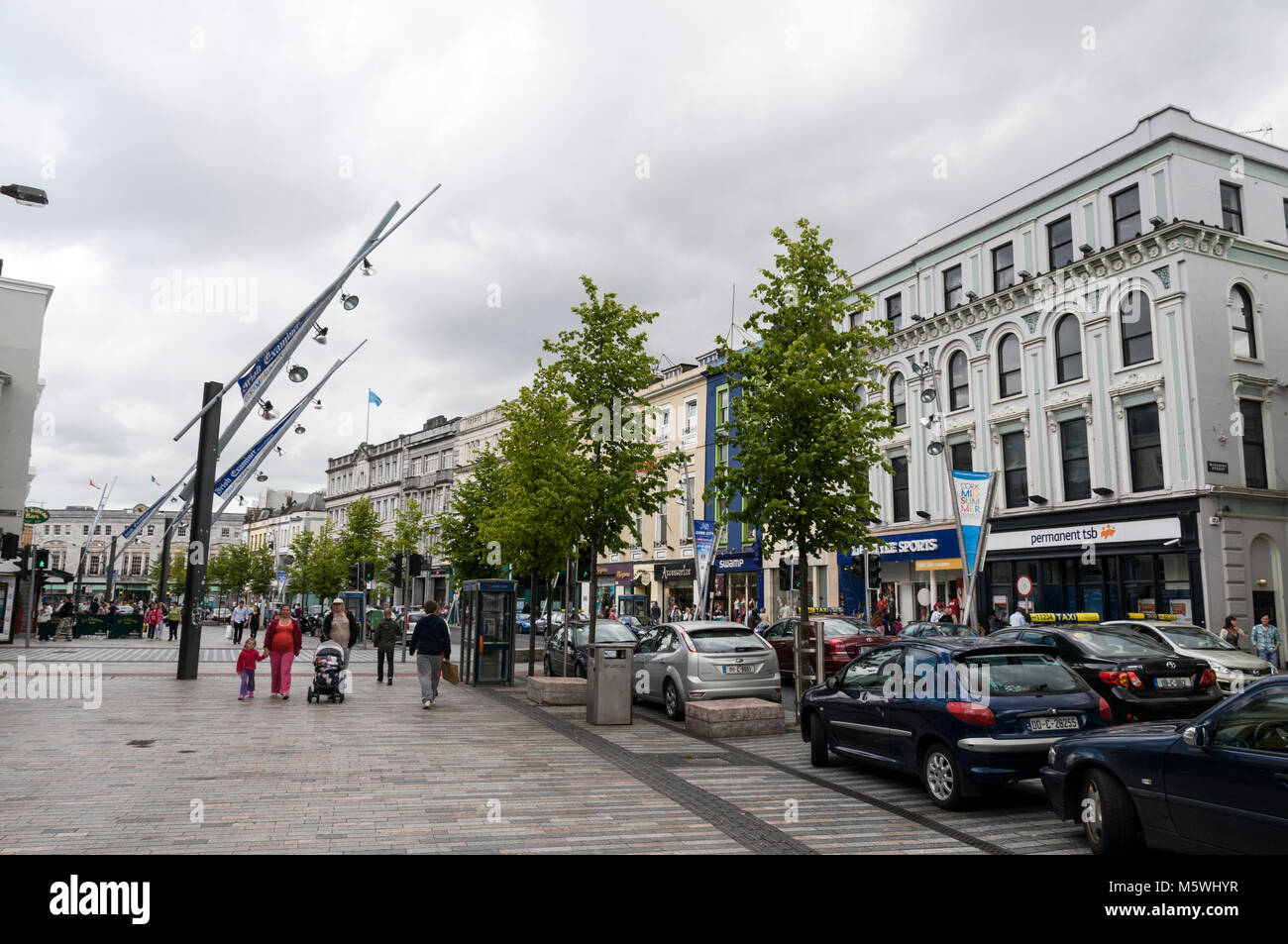 St. Patrick's street, ( mason shopping street)  in Cork, Southern Ireland Stock Photo