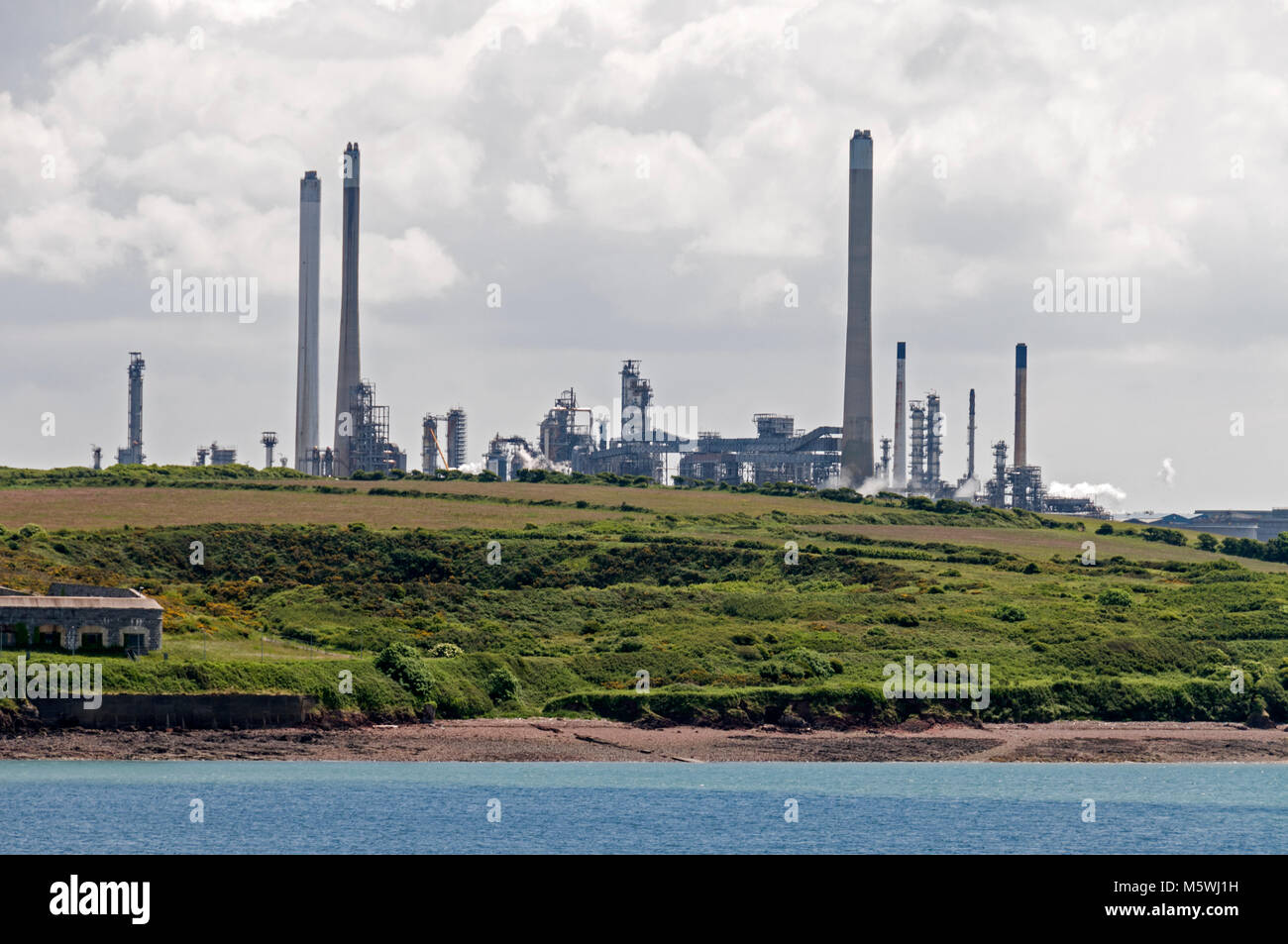 The Texaco oil refinery at Milford Haven in Pembroke in west Wales, Britain. Stock Photo