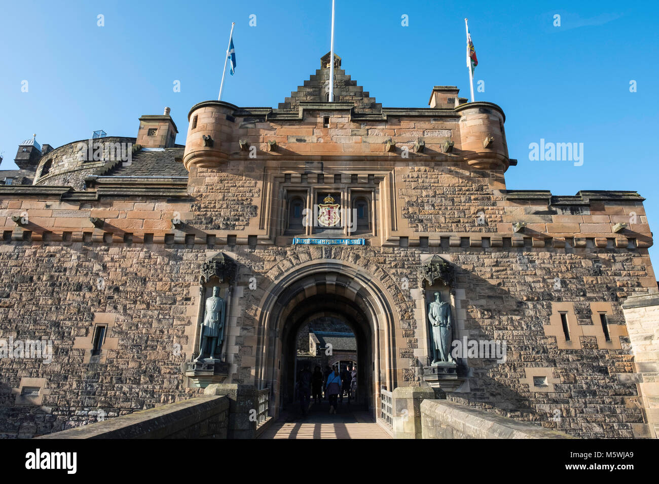 View of entrance to Edinburgh Castle on esplanade in Edinburgh ...