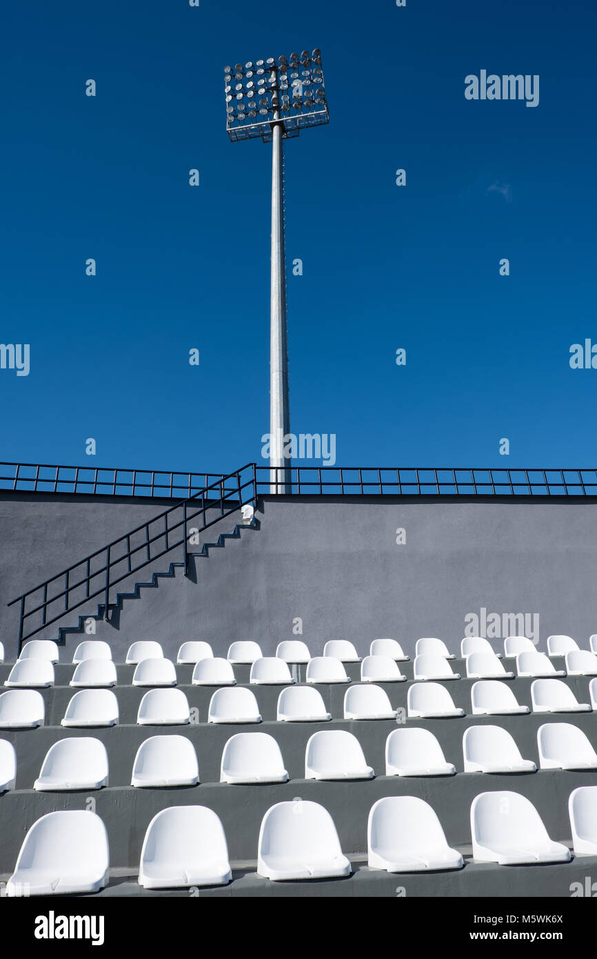 contemporary stadium seat light and tracks Stock Photo