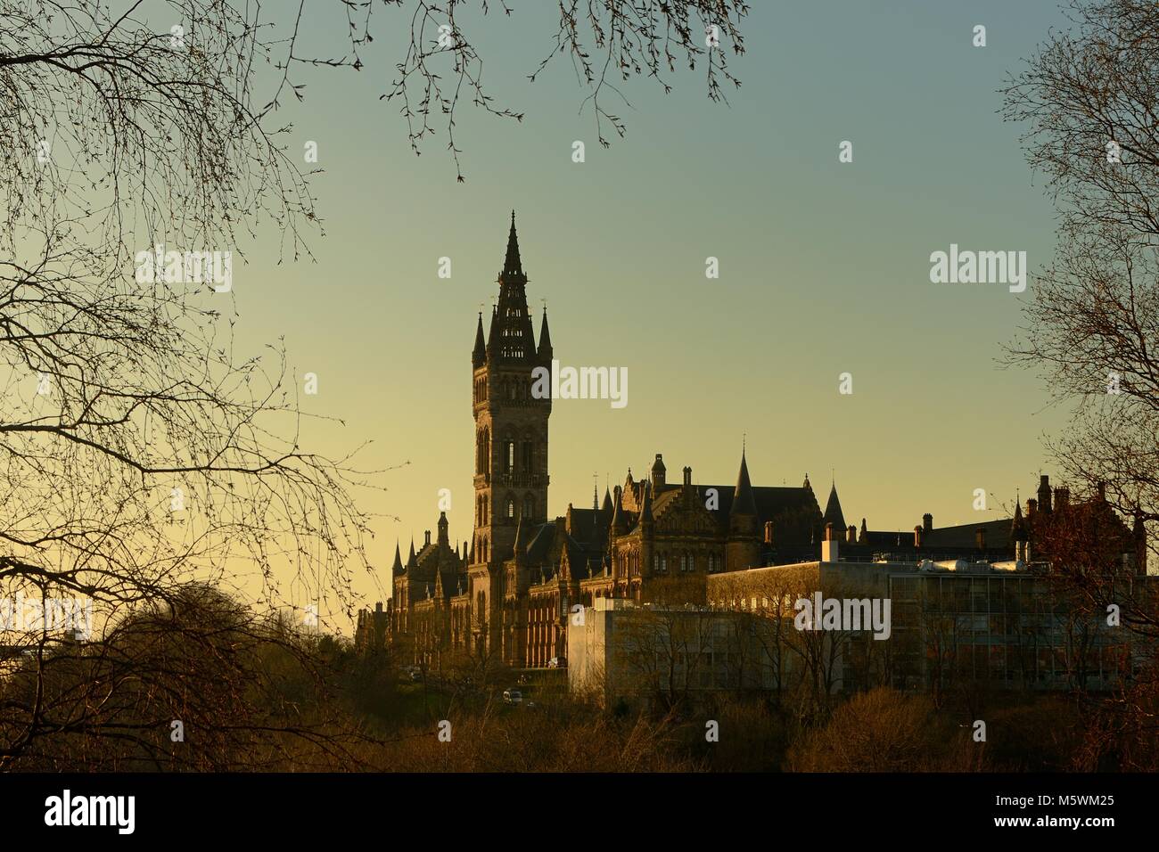 Glasgow University Tower Stock Photo