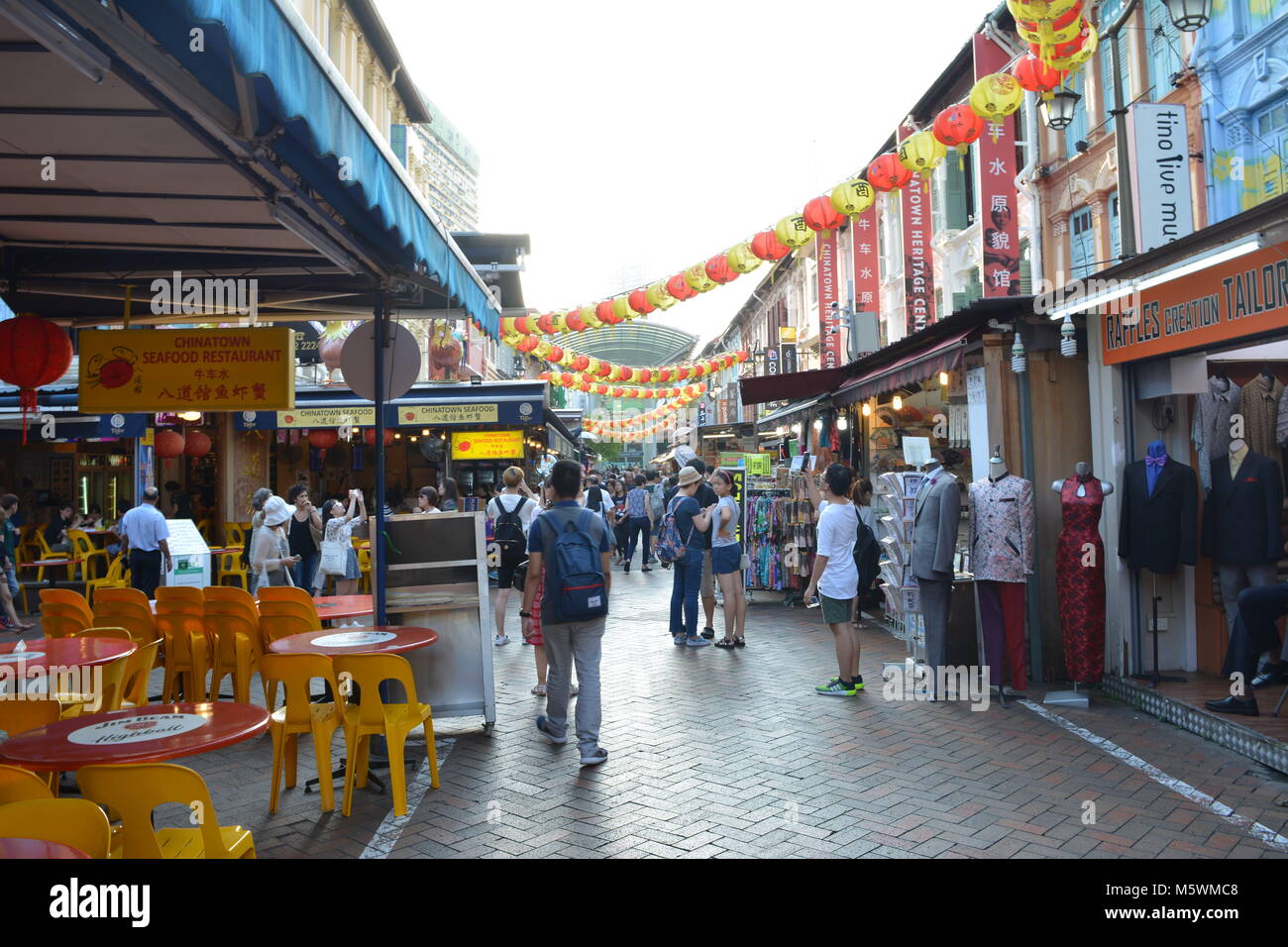 Street view of China town in Singapore Stock Photo