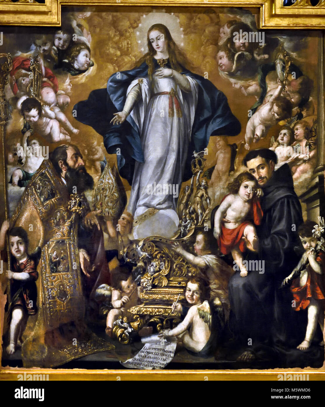 Immaculate with saint anthony and con san antonio y saint hires stock