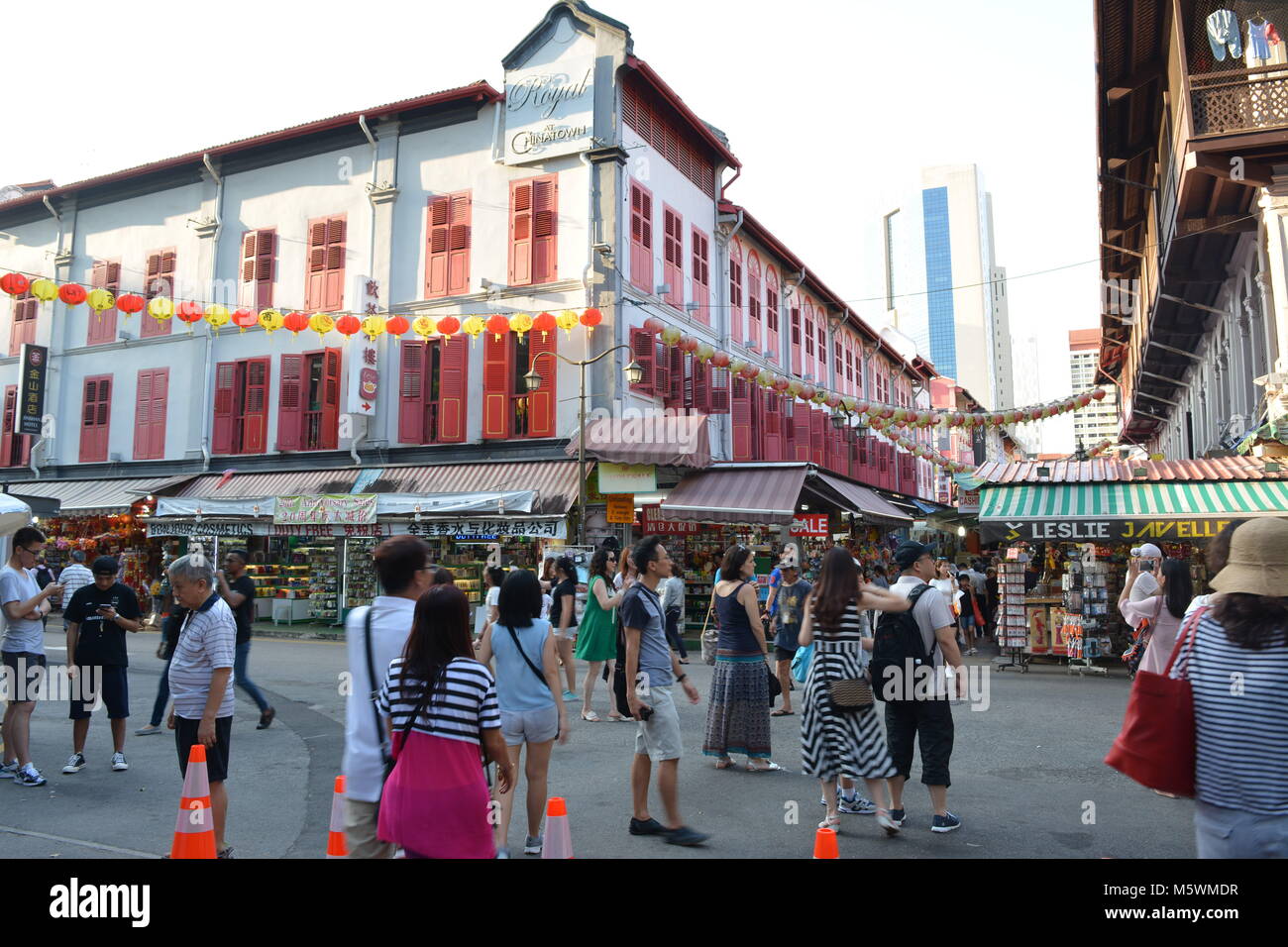 Street View Of China Town In Singapore Stock Photo Alamy