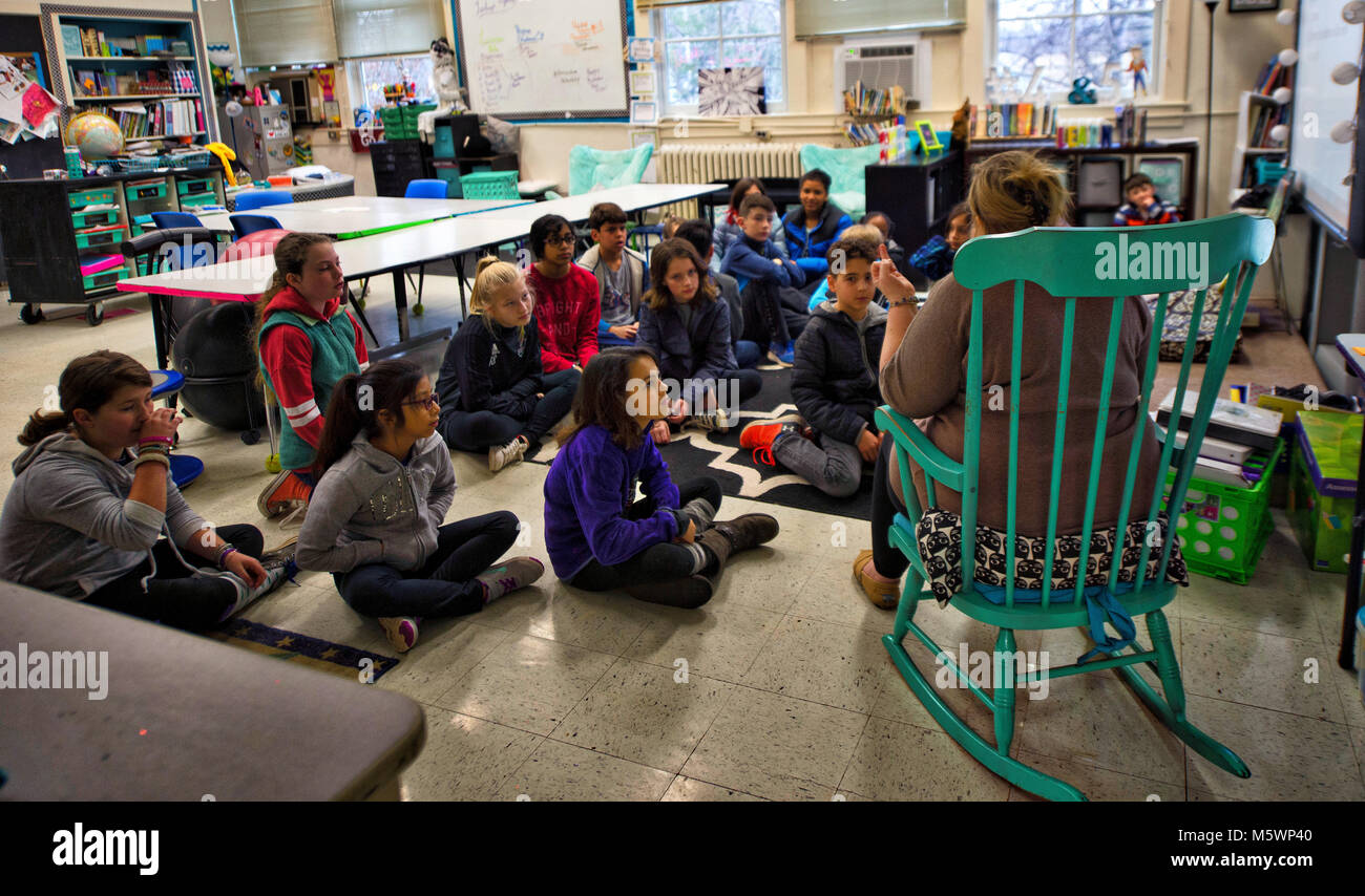 UNITED STATES: Feb. 26, 2018: LoudounÕs two charter schools once had a hard time filling classes but they now have lengthy waiting lists to get in. So Stock Photo