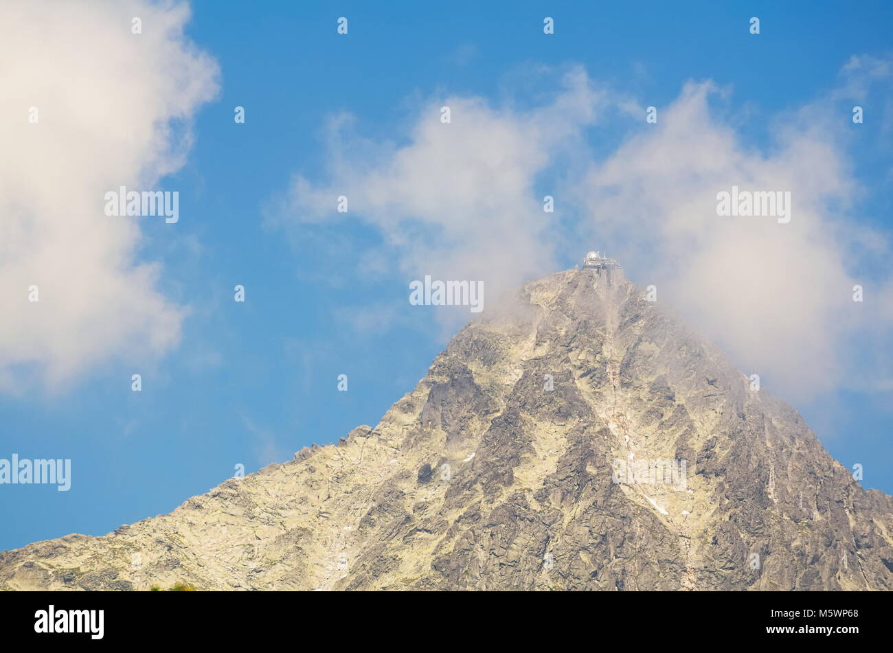 Lomnicky Peak with Observatory in High Tatras Slovakia Stock Photo