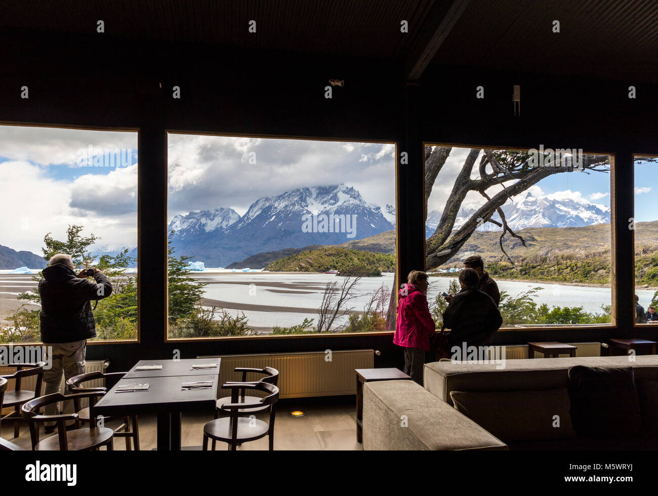 Lago Grey; Cerro Paine Grande beyond; view from Hosteria Lago Grey
