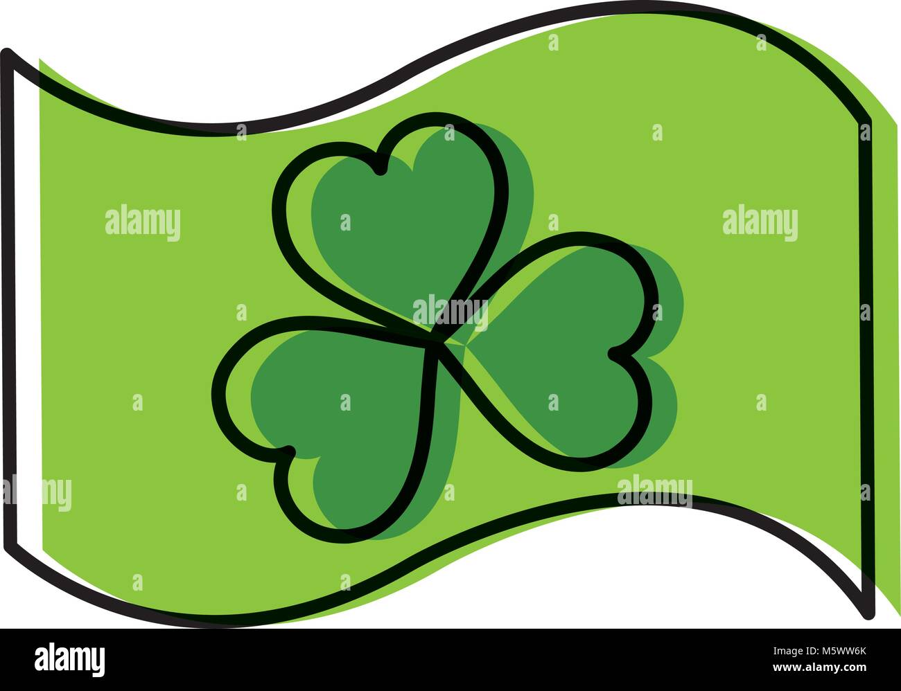 moved color nature clover plant inside flag celebration Stock Vector