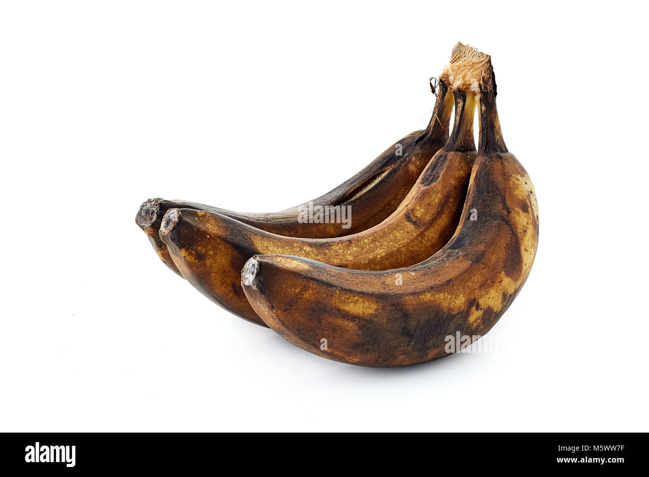 spoiled banana isolated on white background isolated Stock Photo