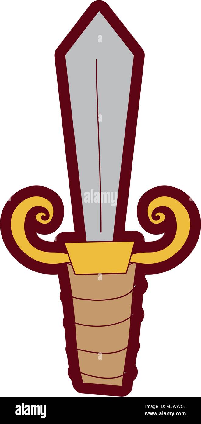 line color steel sword weapon to videogame war vector illustration ...