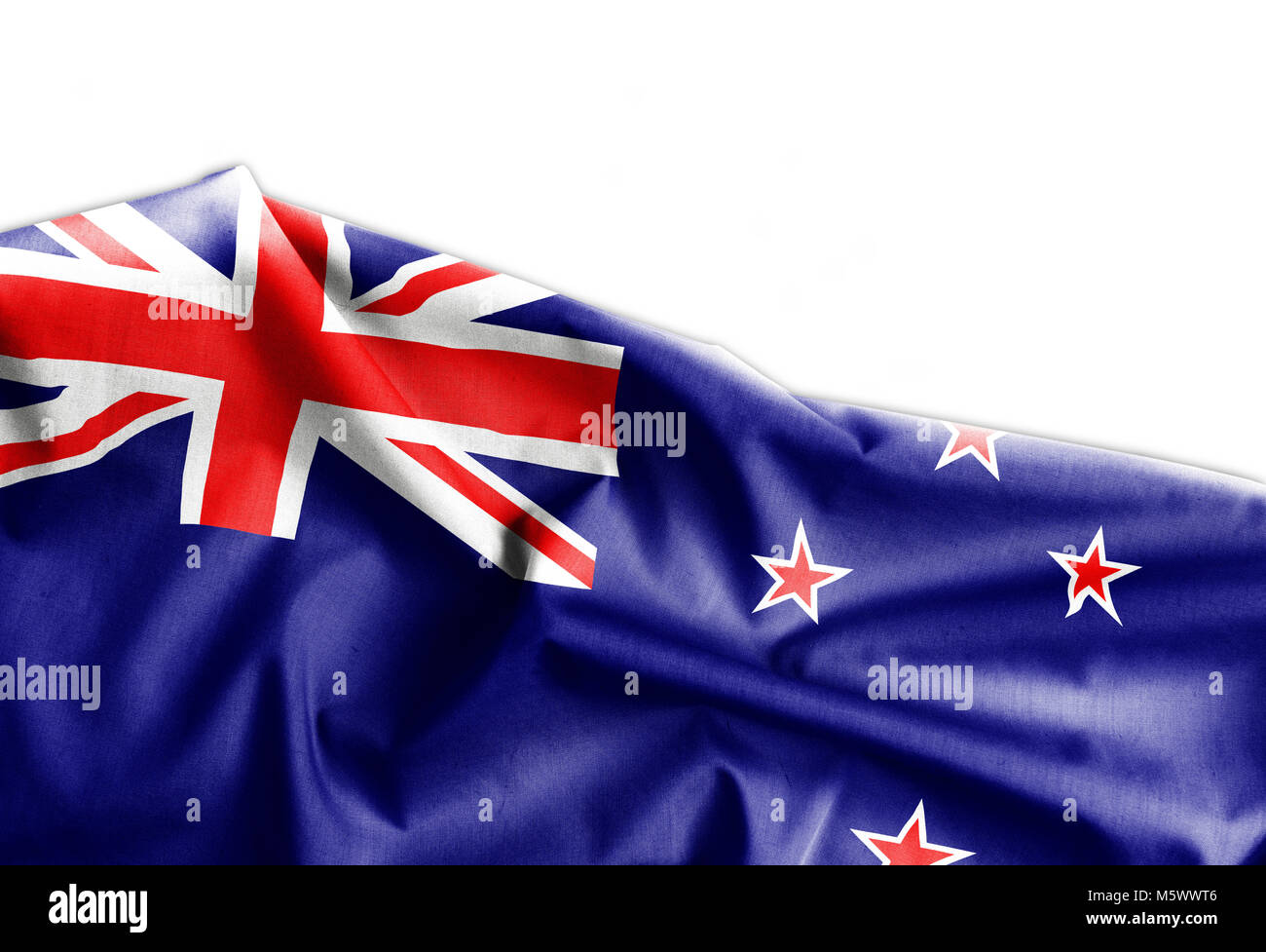 Waving flag of New Zeland Stock Photo
