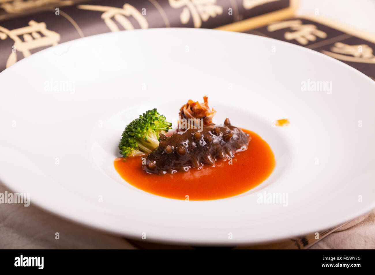 China dishes, sea cucumber on the disk Stock Photo Alamy