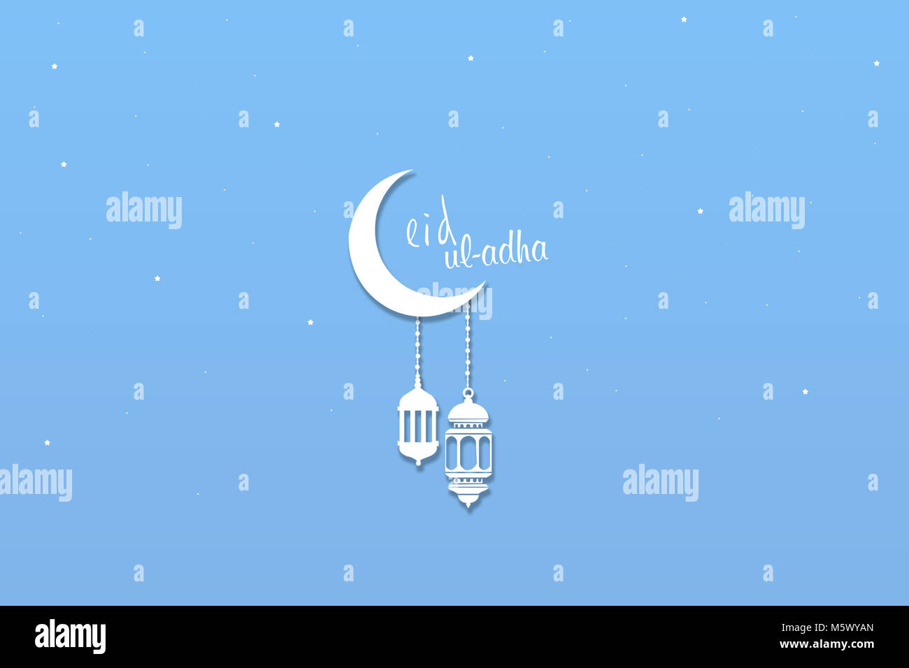 Eid-Ul-Adha on stars and moon background for Muslim community festival  celebrations Stock Photo - Alamy