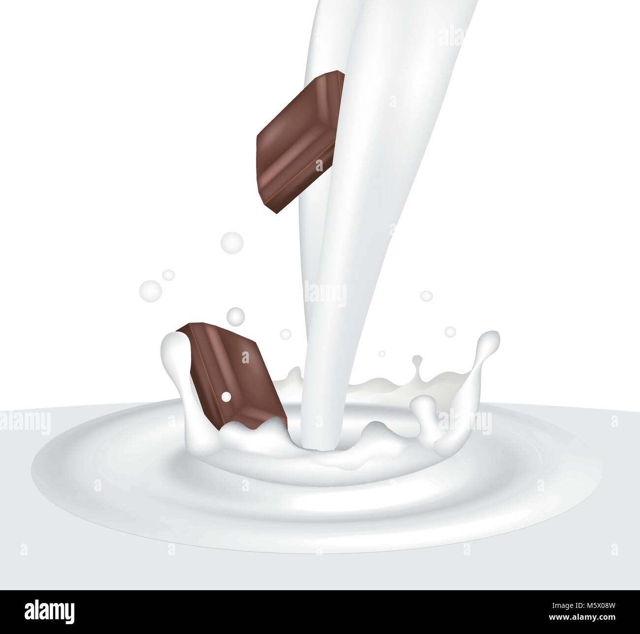 Milk splash with chocolate. vector illustration Stock Vector