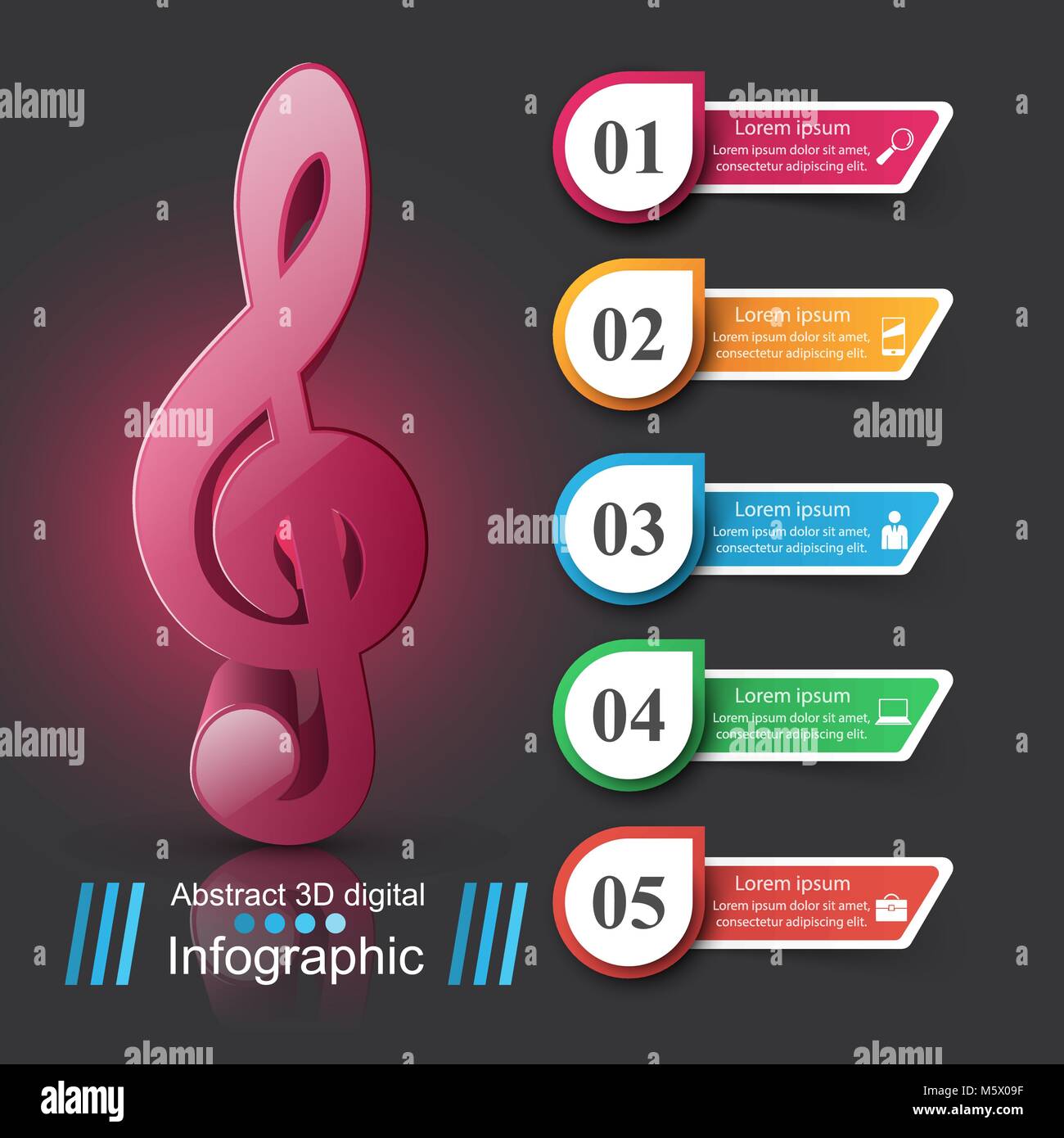 Music Infographic. Treble clef icon. Note icon Stock Vector Image & Art ...