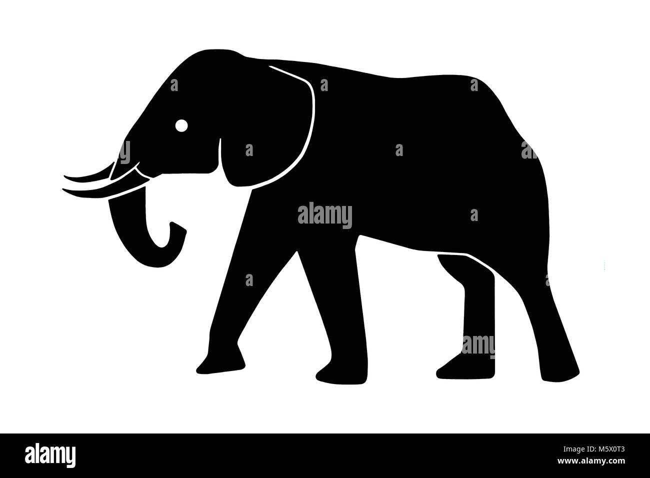 Elephant silhouette Black and White Stock Photos & Images - Alamy