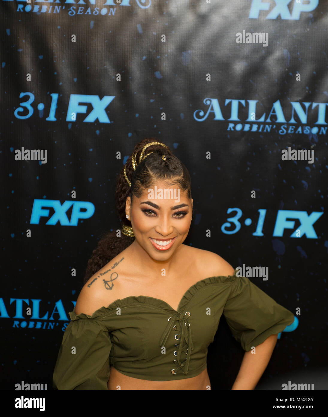 Atlanta, USA. 26th Feb, 2018. Adriyan Rae attends ‘Atlanta Robbin