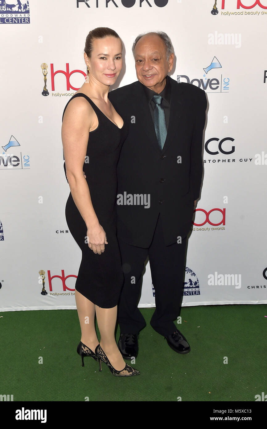 Los Angeles, California. 25th Feb, 2018. Cheech Marin and his wife