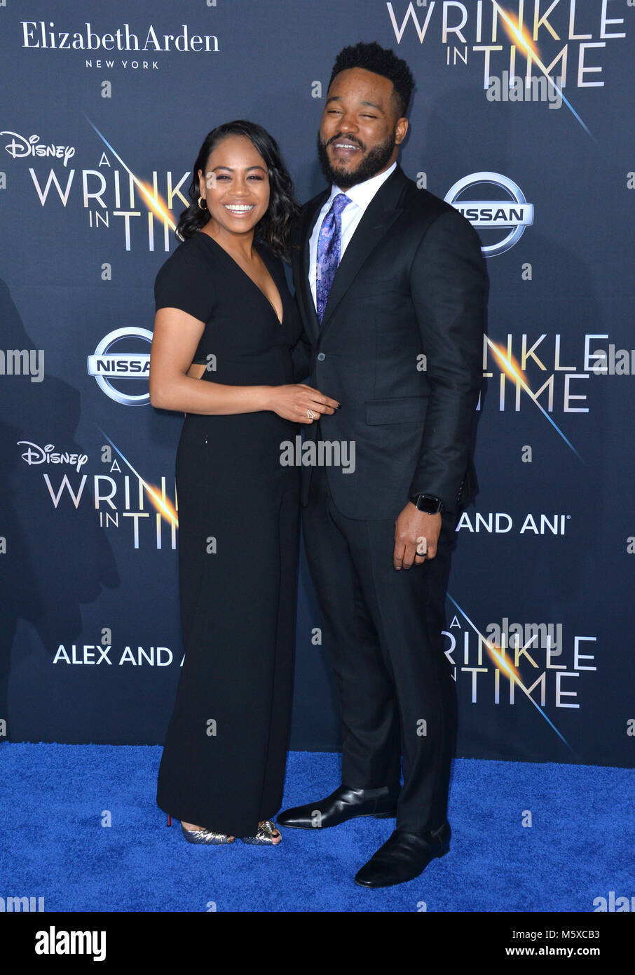 Los Angeles, USA. 26th Feb, 2018. Ryan Coogler & Zinzi Evans at the premiere for "A Wrinkle in Time" at the El Capitan Theatre Picture: Sarah Stewart Credit: Sarah Stewart/Alamy Live News Stock Photo