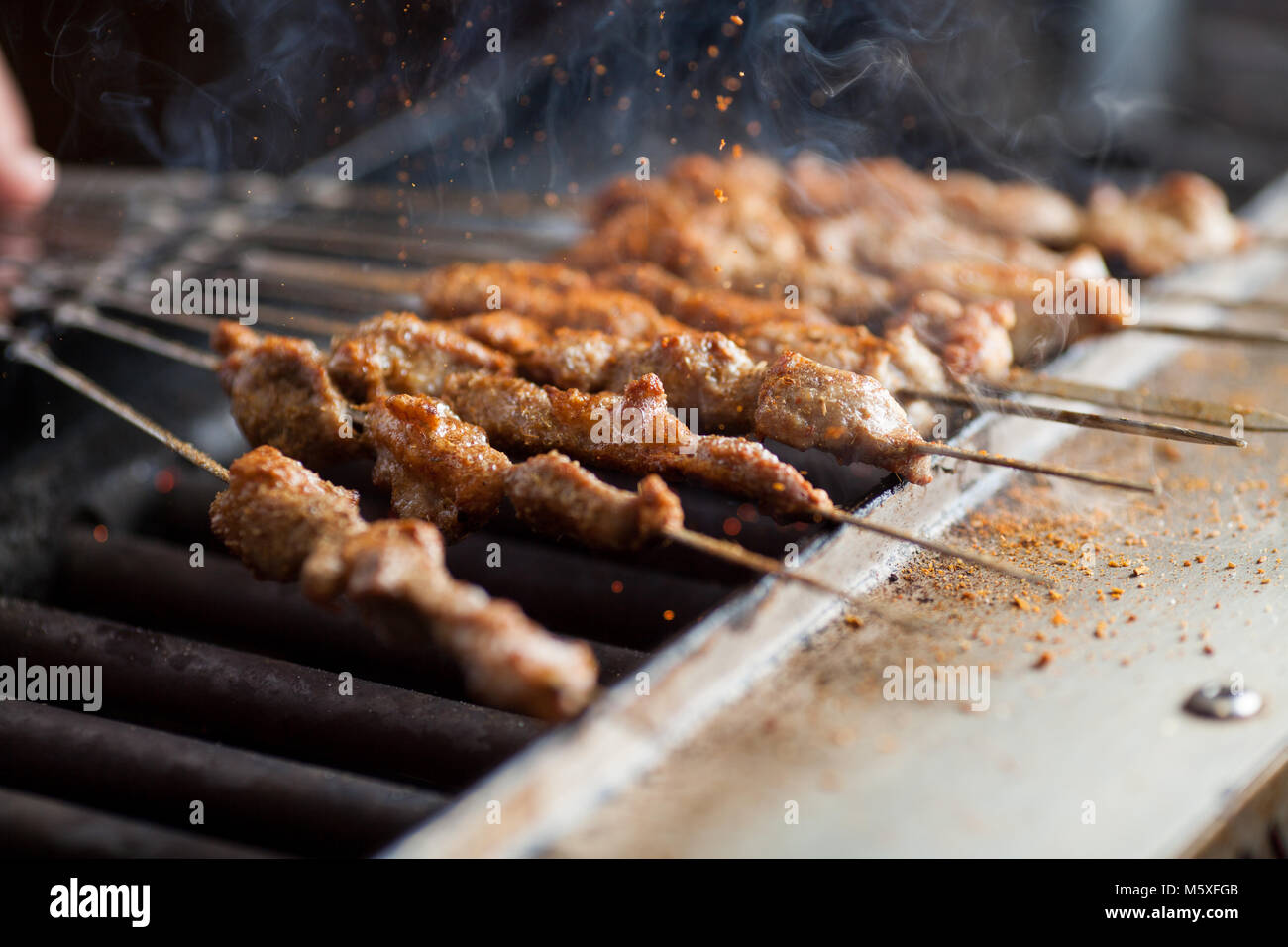 Chinese roasted lamb kebabs, Xinjiang cuisine Stock Photo Alamy