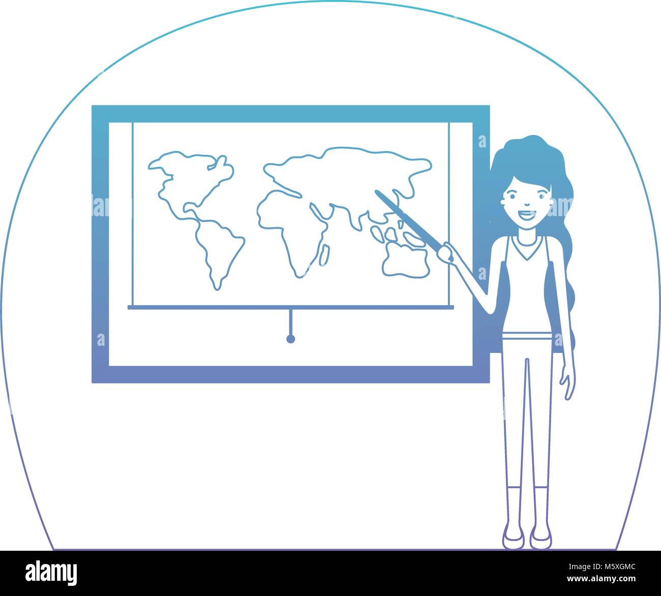 female teacher in geography class Stock Vector Image & Art - Alamy