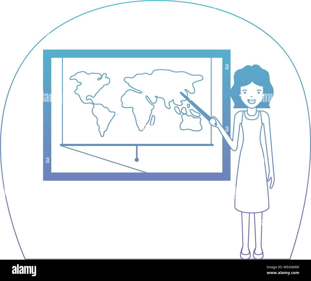 female teacher in geography class Stock Vector Image & Art - Alamy