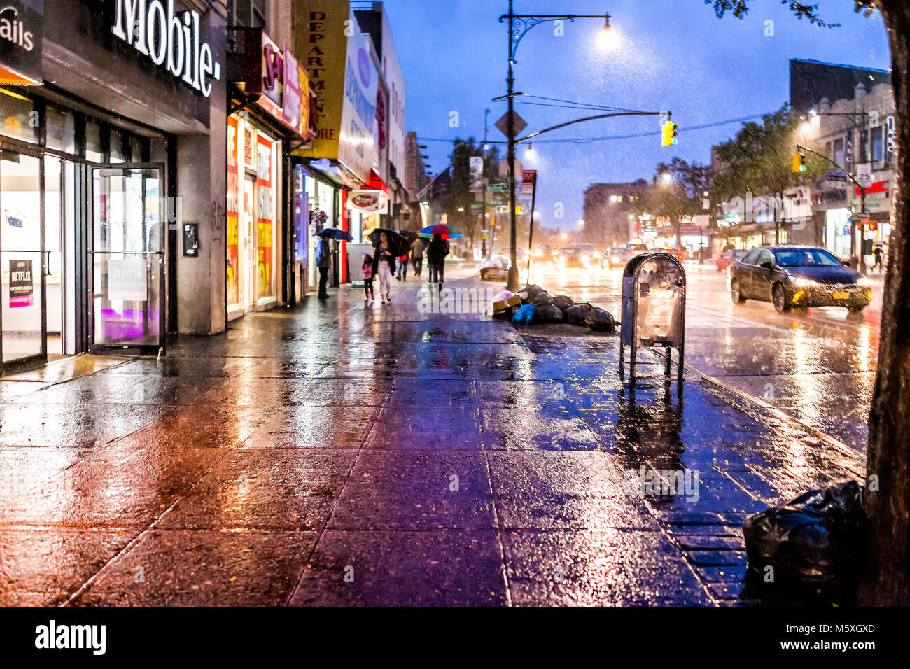 Bronx, USA October 29, 2017 Road street in Fordham Heights center