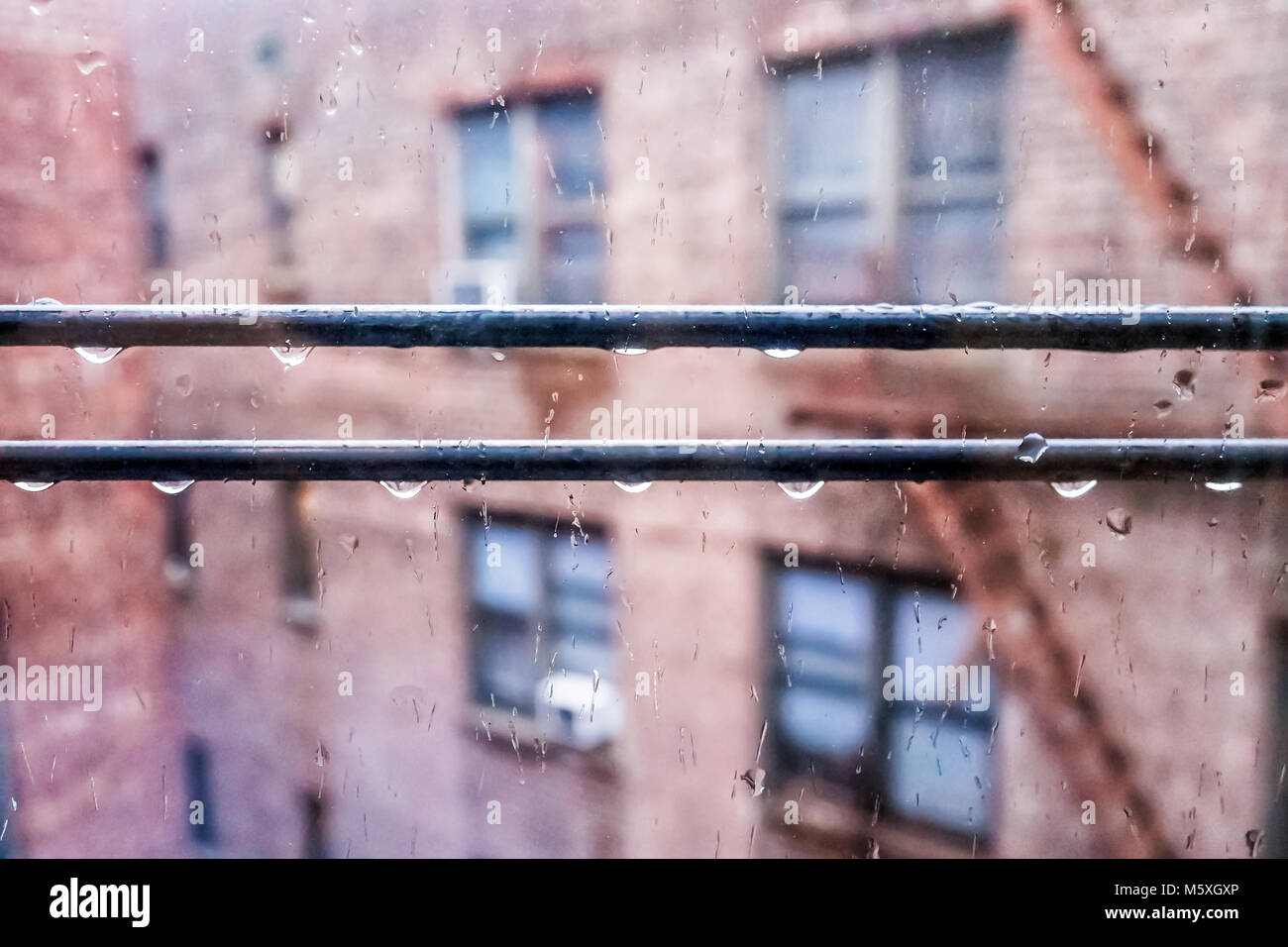 Small apartment window in New York City NYC urban Bronx, Brooklyn brick