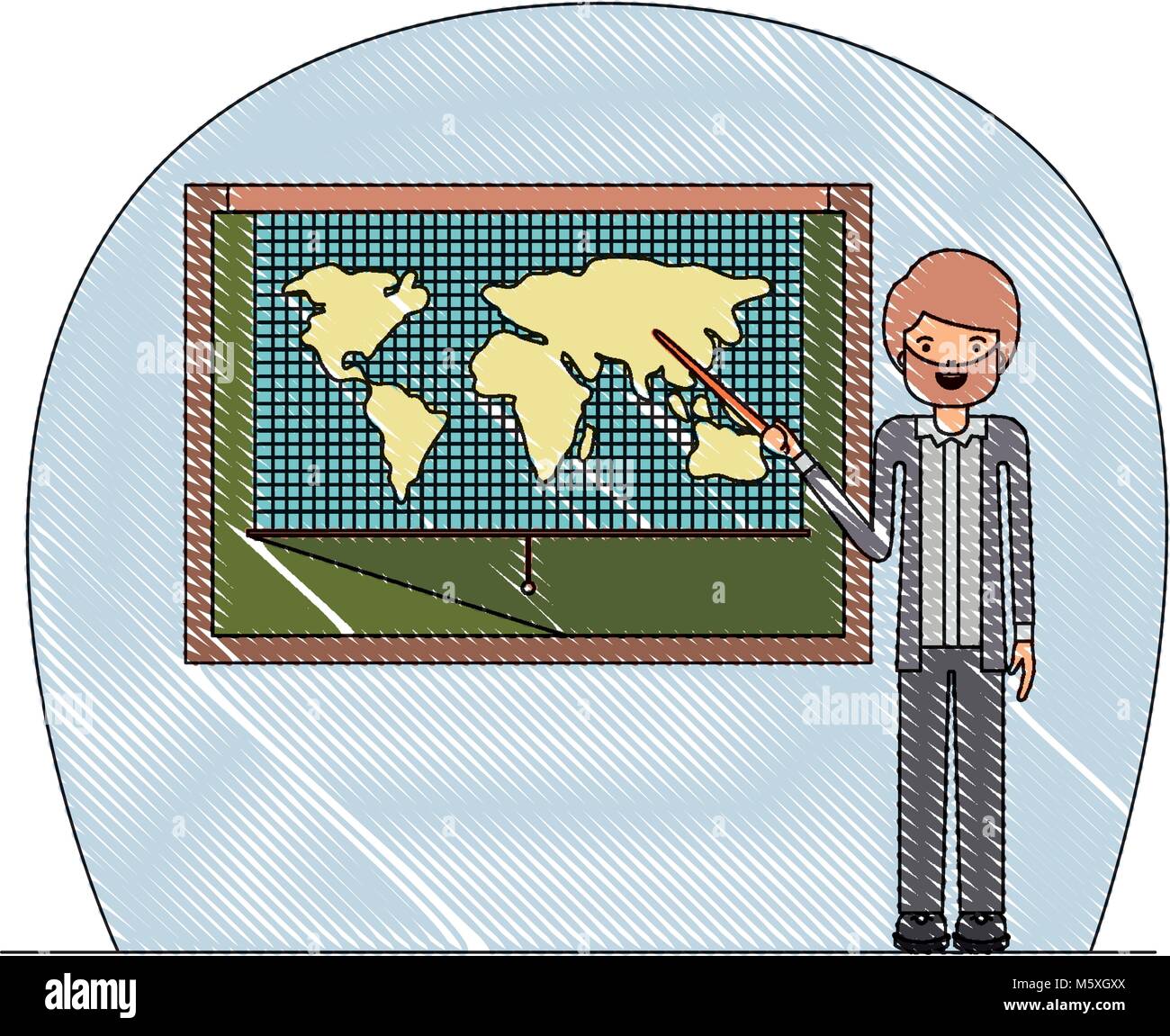 male teacher in geography class Stock Vector Image & Art - Alamy