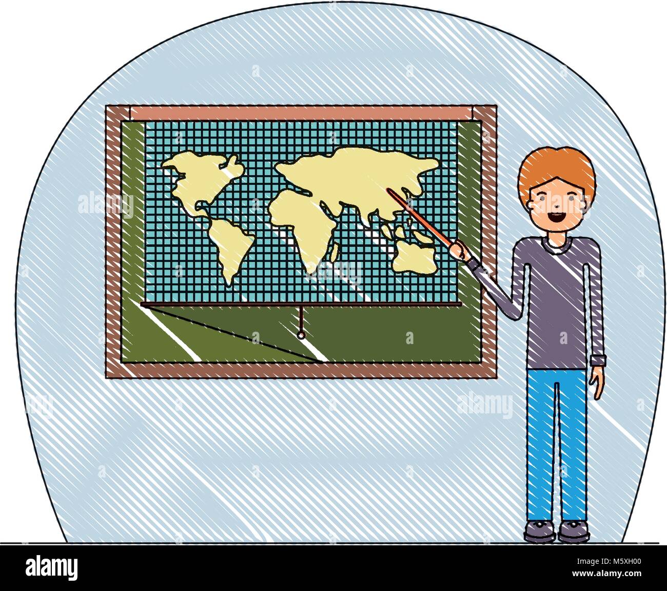 male teacher in geography class Stock Vector Image & Art - Alamy