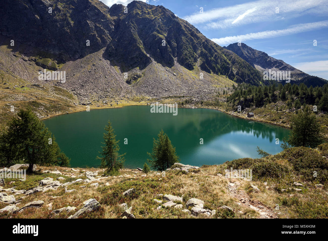 Mountain lake Lago di Mognola, Fusio, Lavizzara, Canton Ticino, Switzerland Stock Photo