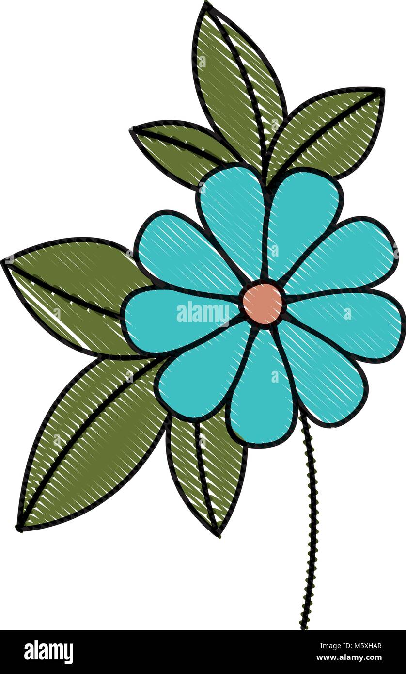 flower and leafs floral decoration Stock Vector Image & Art - Alamy