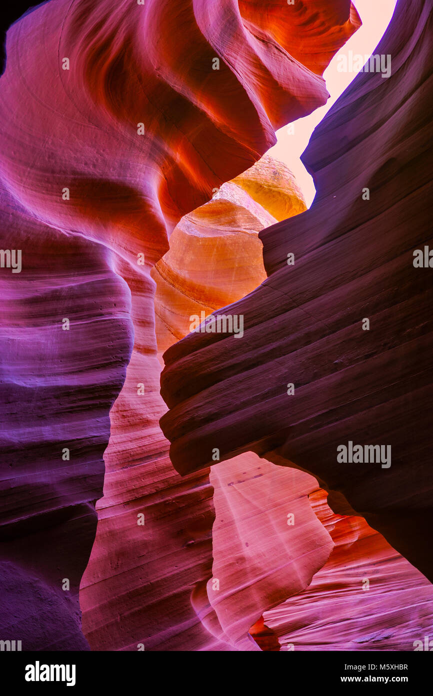 Beautiful Rock Formations in Antelope Canyon, Arizona Stock Photo