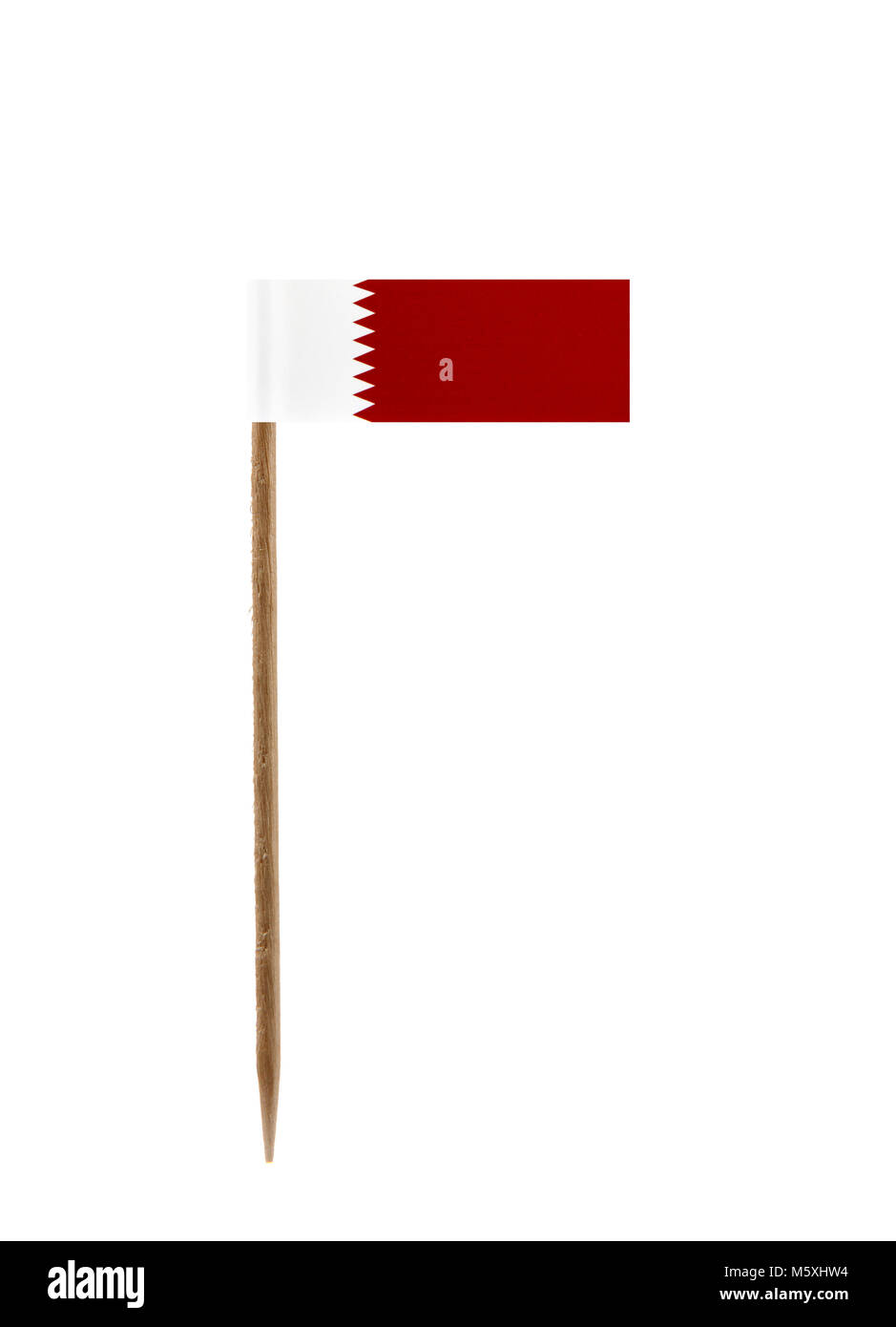 Tooth pick wit a small paper flag of Quatar Stock Photo