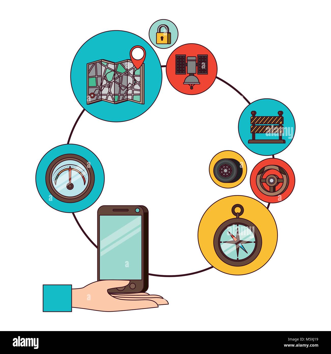 gps application set icons Stock Vector Image & Art - Alamy