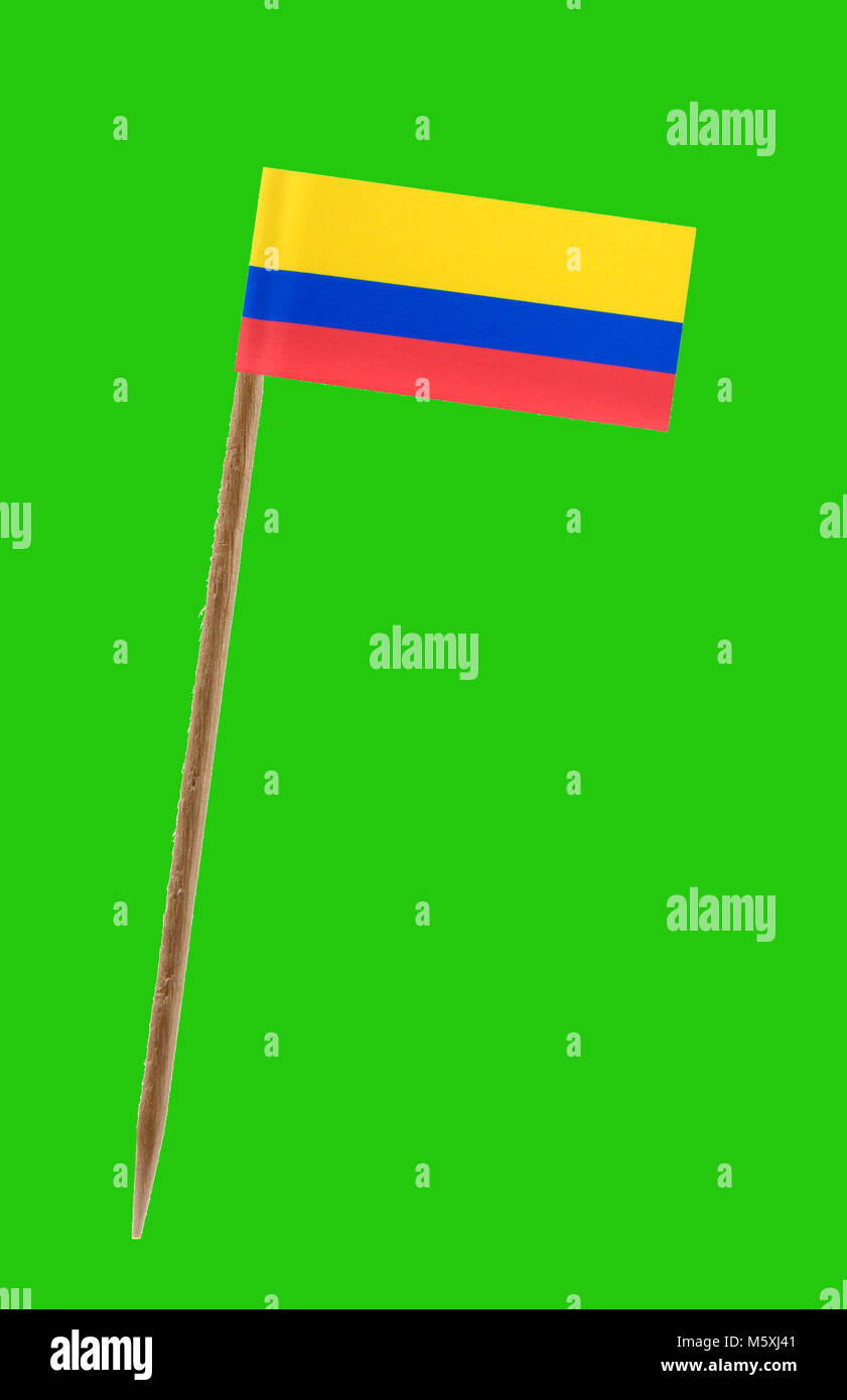 tooth-pick-wit-a-small-paper-flag-of-equador-on-a-green-screen-for