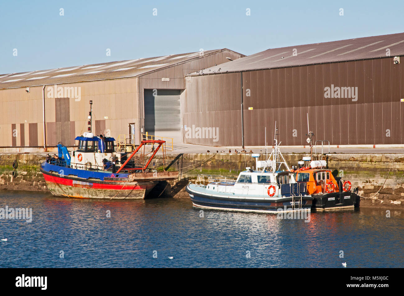 Boats in harbour at Glasson Dock lancashire England UK Stock Photo