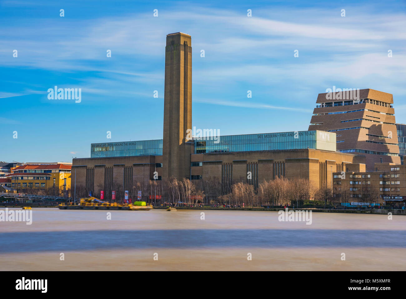 LONDON, UNITED KINGDOM - FEBRUARY 16: This is a view the Tate Modern art gallery, a famous museum and tourist attraction in the downtown area on Febru Stock Photo