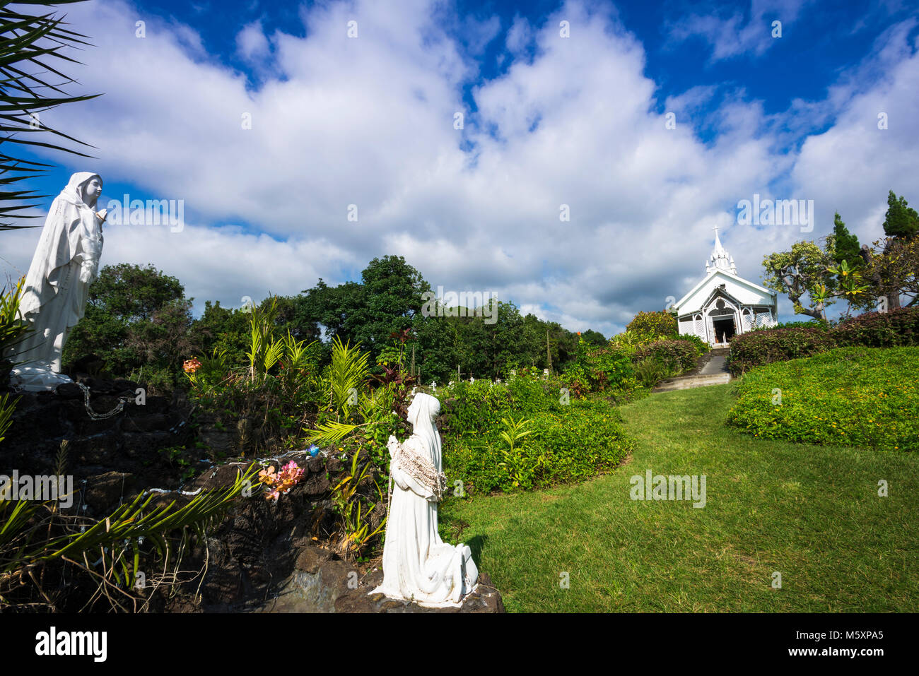 St. Benedict's Painted Church, Captain Cook, The Big Island, Hawaii USA Stock Photo