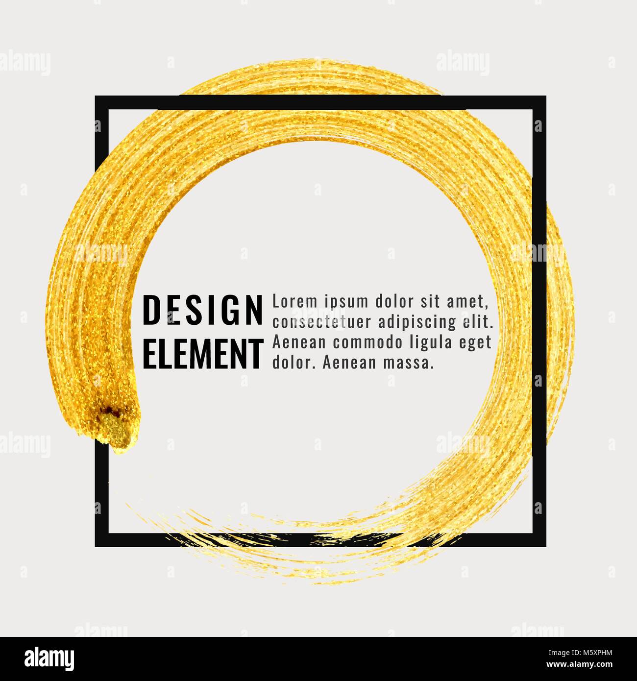 Gold hand drawn paint brush stroke isolated Stock Vector Image & Art ...
