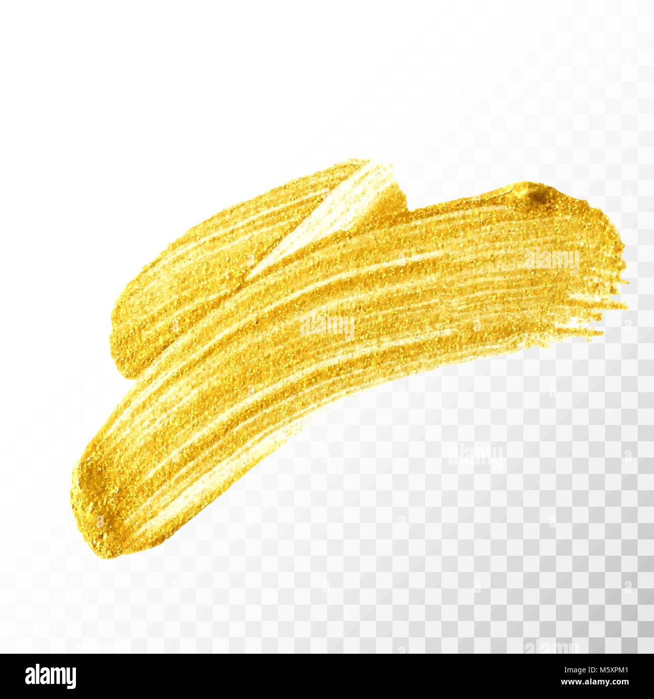 Gold hand drawn paint brush stroke isolated Stock Vector Image & Art ...