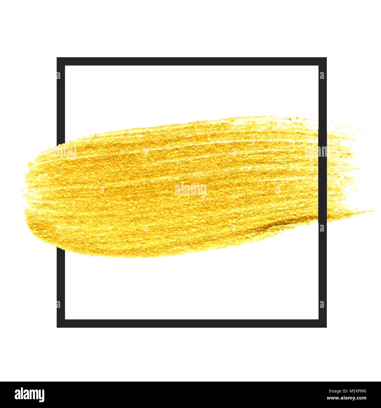 Gold hand drawn paint brush stroke isolated Stock Vector Image & Art ...